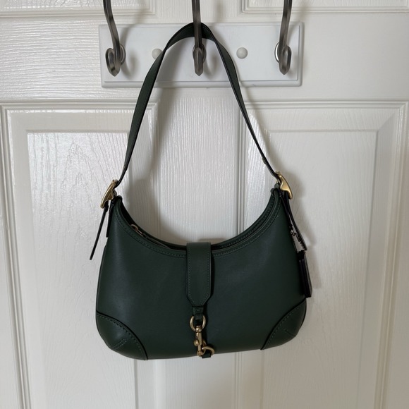 COACH HAMPTONS Re-Edition Leather Hobo Shoulder Bag Purse Hunter Green Ltd. Ed. - Picture 13 of 16